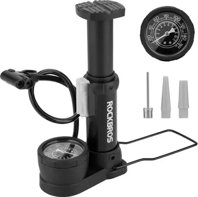 Zdjęcie produktu dla Rockbros 42610002001 Pompka rowerowa z manometrem, czarna