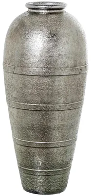 Keramik-Vase, silberfarben, 34 x 34 x 80 cm