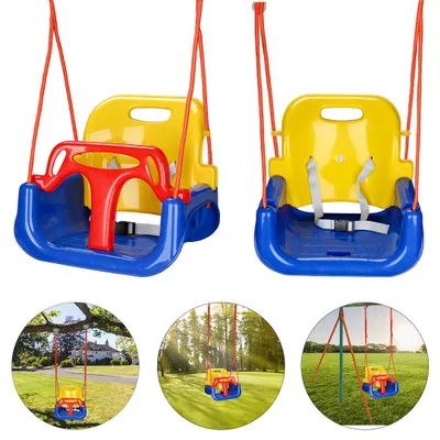 Obrázek produktu pro Ikodm Dětská houpačka Houpačka pro miminka 3 v 1   Zahradní houpačka Stabilní dřevěná houpačka Houpačka pro batolata, nastavitelná