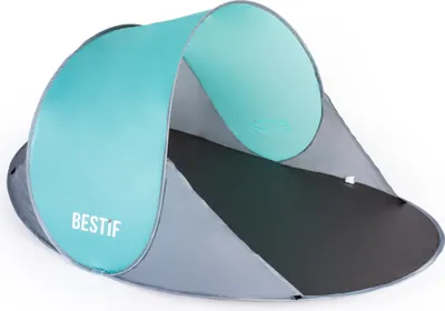 Produktbild von Strandmuschel Pop Up Wurfzelt Strandzelt Tragetasche Sonnenschutz Windschutz 190x86x120cm (Türkis)