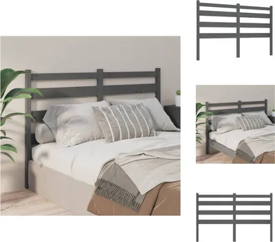 Obrázek produktu pro vidaXL Čelo postele šedé 186x4x100 cm z masivního borovicového dřeva - zakončení hlavy a nohou
