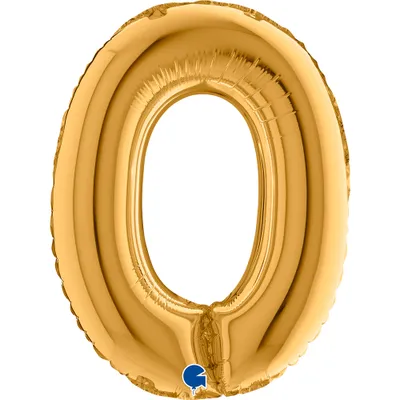 Produktbild von 14"/Ø36cm Mini Zahlen Folienballon | Gold #0