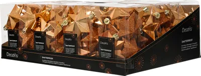 Produktbild von Christbaumschmuck Sterne 7cm Kunststoff 12 Stück - Brandy