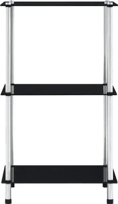 Obrázek produktu pro vidaXL Police se 3 policemi černá 40x40x67 cm Tvrzené sklo