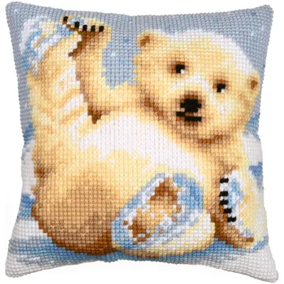 Produktbild von Vervaco Kreuzstich-Set „Kleiner Eisbär“, 40 x 40 cm