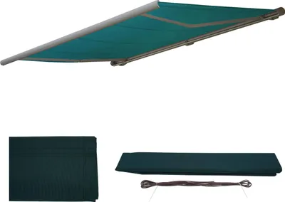Obrázek produktu pro Náhradní potah pro markýzu T123, plný kazetový náhradní potah ochrana proti slunci 4,5x3m  Polyester modrozelený