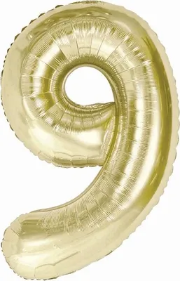 Produktbild von Folienballon, Zahl 9, Gold, Champagner, 85 cm