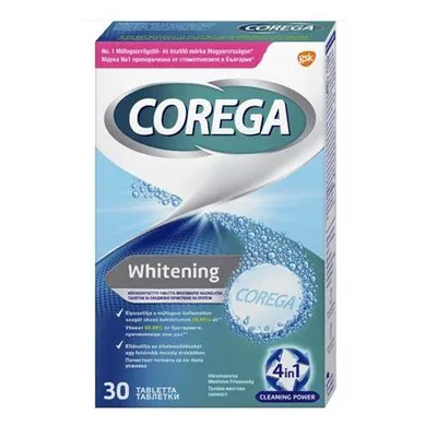 Produktbild von Corega Whitening Gebissreinigungstabletten – 30 Tabletten