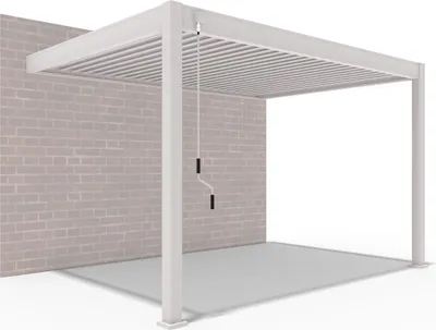 Produktbild von Weide Deluxe | Wand Pergola | Voll Aluminium | 3 x 4 M | Lamellendach Ivory Sand