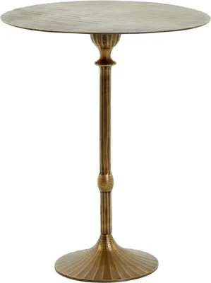 A round-top table with a fluted pedestal base and stem, presented against a white background.