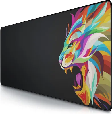 Produktbild von Titanwolf XXL Speed Gaming Mauspad Titanwolf Schwarz 900 x 400mm, XXL Mousepad, Tischunterlage Large Size, verbessert Präzision und Geschwindigkeit, Color Lion 2