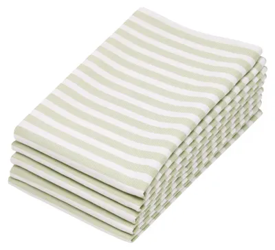 Produktbild von 5er Set Geschirrtücher gestreift aus 100% Baumwolle, 50x70 cm, lindgrün weiß