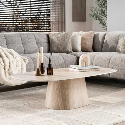 Produktbild von Couchtisch Centro 135cm / 3D Keramik travertin