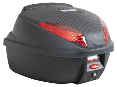 Produktbild von S-Line Schwarz Carbon Topcase 35 Liter mit Universalplatte und Rückenlehne
