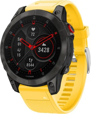 Produktbild von Strap-it Garmin Epix Gen 2 Silikonarmband (Gelb)