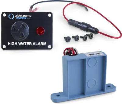 Produktbild von 24 Volt Wassereintritt Warnsystem Boot: Schwimmerschalter & Alarm-Panel mit akkustischen Signal & LED für Bilgepumpe