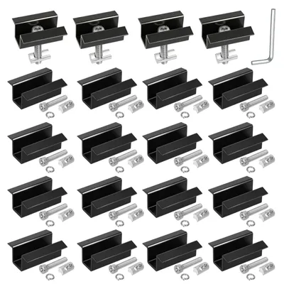 20 Mittelklemmen für Solarmodule, Aluminium, 30-45 mm