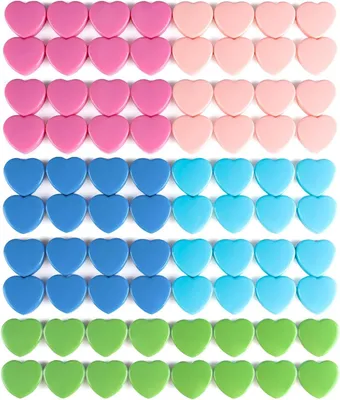 Productafbeelding van Decoratieve Magneten - Koelkaststickers - Keuken Decoratie - Hartvorm - 80 stuks - Macaron Kleuren