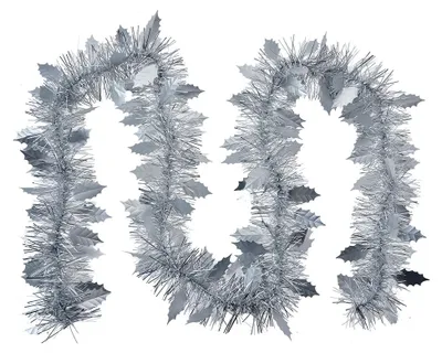 Image de Clayre & Eef Guirlande de Noël 200 cm couleur argent Plastique