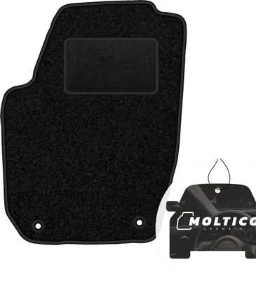 Image de moto-MOLTICO tapis de sol conducteur voiture velours côté conducteur tapis de voiture noir tapis conducteur 1 pièce adapté à Skoda Fabia 2 2007-2014