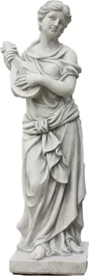 Produktbild von Schöne Frau mit Klampfe für den Garten den Vorgarten oder die Terasse bestehend aus Steinguss ist Frostfest Witterungsbeständig und Neu 120cm H, PO-1835