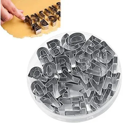 Produktbild von Ausstecher Buchstaben Edelstahl 26-teilig Alphabet Keksform Plätzchenform Backzubehör