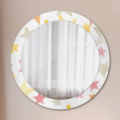Produktbild von Ø70cm Modern Spiegel - Wandspiegel Wandmontage- Schlafzimmer - Pastell Farbe Sterne
