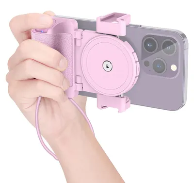 Zdjęcie produktu dla KIWIFOTOS Uchwyt do smartfona z pilotem zdalnego sterowania różowy