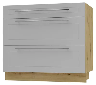 Productafbeelding van Ladenkast BARI, 90x82 cm, gelakt, afwerking naar keuze: BA-D3 - 90, RAL 7040, venstergrijs, mat, eikenhout Artisan