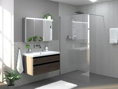 Produktbild von Jungborn Walk In SETTE 120 x 200 cm Profilfarbe chrom Klarglas mit schmutzabweisende Glasbeschichtung