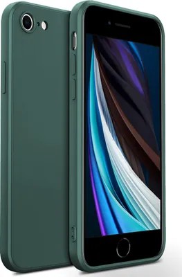 Image de coque iPhone SE 2020, Coque en silicone liquide, antichoc et anti-rayures pour iPhone SE 2020 Nachtgrün