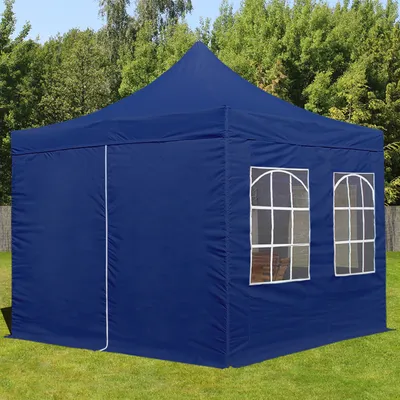 Produktbild von TOOLPORT 3x3m Stahl Faltpavillon, inkl. 4 Seitenteile, blau