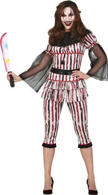 Produktbild von Halloween Clown Damenkostüm mit kurzer Hose Größe: L / 42-44