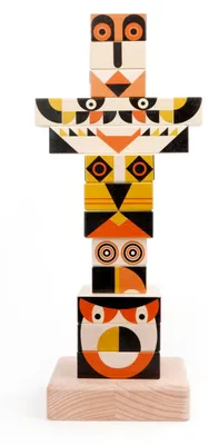 Immagine prodotto di Puzzle di costruzioni in legno Bajo - totem educativo 13 pezzi