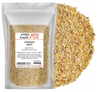 Zdjęcie produktu dla CZOSNEK SUSZONY GRYS 1kg Aromatyczny przyprawa naturalna jakość Kol-Pol