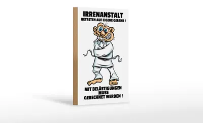 Produktbild von Holzschild Spruch 12x18cm Irrenanstalt Betreten eigene Gefahr