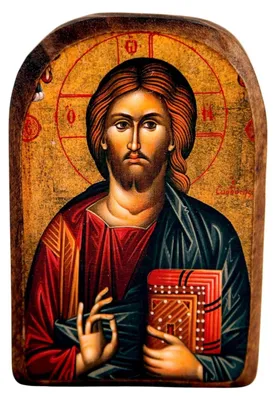 Holz-Ikone Jesus Christus, griechisch-orthodox, 13x9 cm
