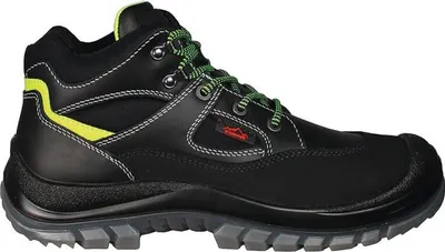 Produktbild von Sicherheitsstiefel Tibet Gr.44 schwarz/neongrün S3 EN20345 Leder REMISBERG