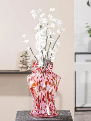 Productafbeelding van Gilde Glass Art, vaas, "Corinna", motief van een vrouw, glas, roze, set van 2, lengte 14,5 cm, breedte 19 cm, hoogte 30 cm. Artikelnummer: 52675, EAN: 4063387526750