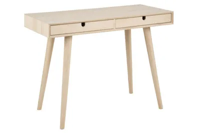 Produktbild von Cent Schreibtisch mit 2 Schubladen aus Eiche, weiss gelaugt.