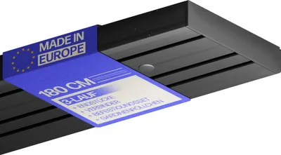 Produktbild von Gardinenschiene 180cm (2x90cm) / 3-läufig Vorhangschiene Komplettset (Verbinder,Befestigungs-Set,Seitendeckel,Gardinenröllchen)