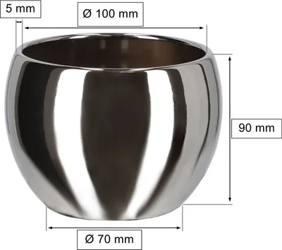 Obrázok produktu pre KOTARBAU® Keramický kvetináč Cachepot ⌀ 10 cm na kvety rastliny strieborná