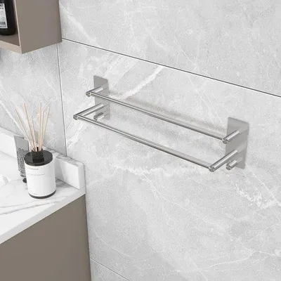 Immagine prodotto di Portasciugamani da bagno in acciaio inossidabile - Autoadesivo - 40 cm