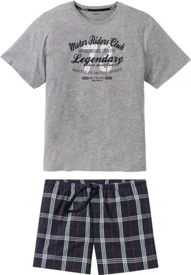 Produktbild von Livergy Herren Sommer Pyjama Kurze Schlafhose + kurzarm Shirt ++PlusSize++  Grau XXL