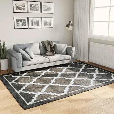 Immagine prodotto di vidaXL Tappeto Lavabile Bianco e Nero 160x230 cm Antiscivolo