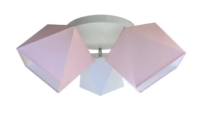Produktbild von Deckenleuchte Deckenlampe Kinderleuchte Kinderlampe Leuchte Lampe mehrfarbig Stern Metall 230V (N149-G3 Glatt, Rosa-Weiß-Rosa)