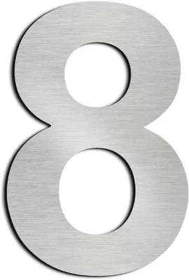 Produktbild von Famanu Hausnummer 8 - Edelstahl, modernes Design, 20,5 cm hoch - Silber