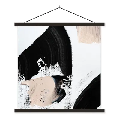 Produktbild von MuchoWow® Textilposter Malerei - Abstrakt - Design 90x90 cm mit schwarzem Rahmen - Magnetisches