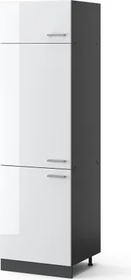 Produktbild von Vicco Kühlumbauschrank R-Line, 60 cm, Weiß Hochglanz/Anthrazit