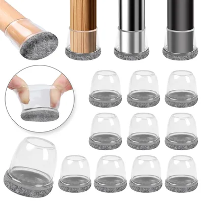 Produktbild von Omgoods – Set mit 16 Silikon-Stuhlfußgleitern mit Filz